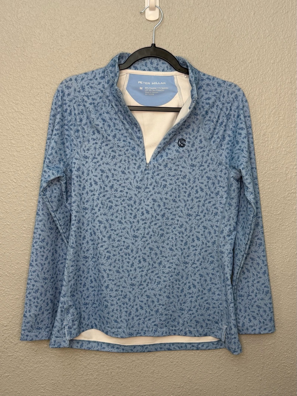 Peter Millar | Perth Pullover Golf Quarter-Zip | Floral Print | Size Medium
